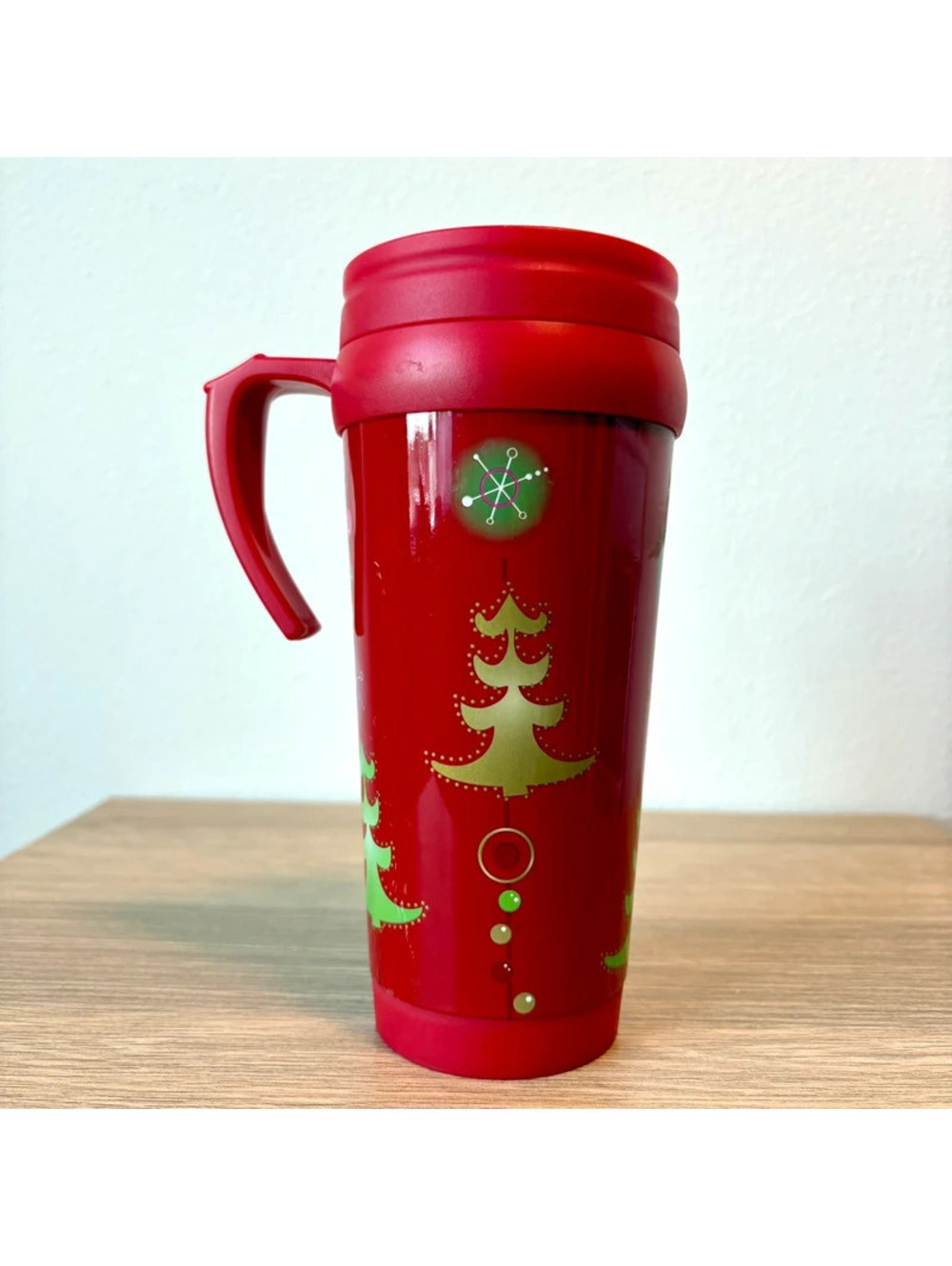2006 Starbucks Pylones 12 oz Red Christmas Trees Holiday Tumbler Coffee Mug